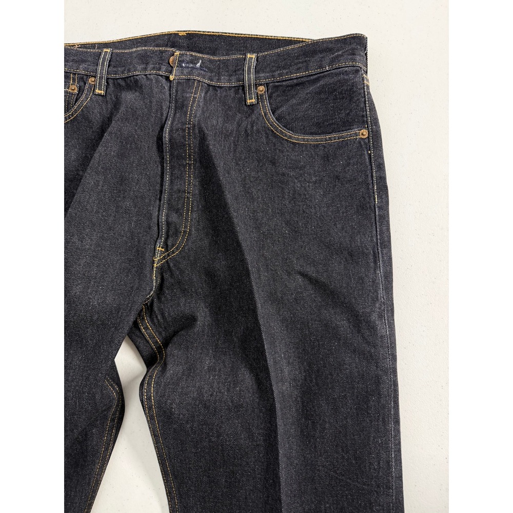 Levi's 501 Original Straight Fit Dark Wash Denim Jeans Men's Size 38x36 - Picture 3 of 13